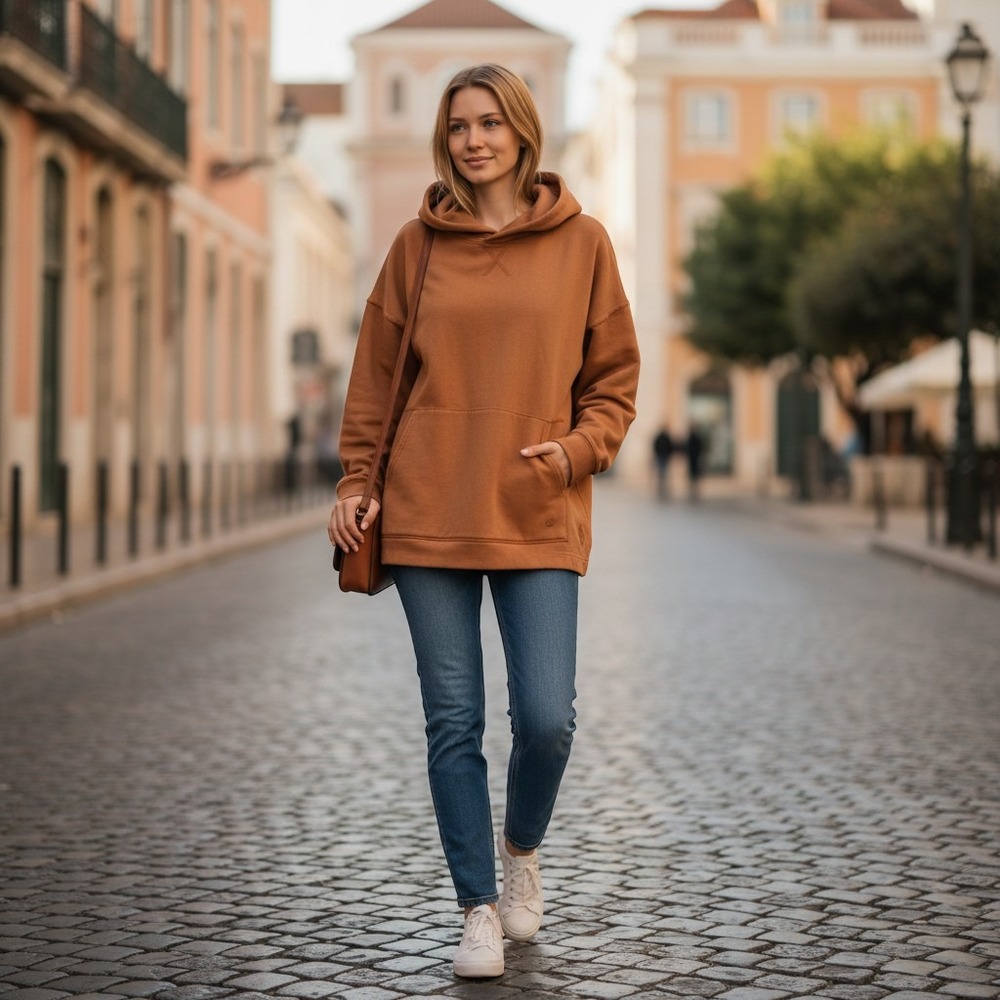 Free People Movement Hoodie Womens XS Brown Excellent Oversized Pullover